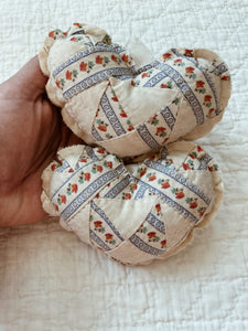Mini Vintage Quilt Hearts Set of 2 (Hanging)